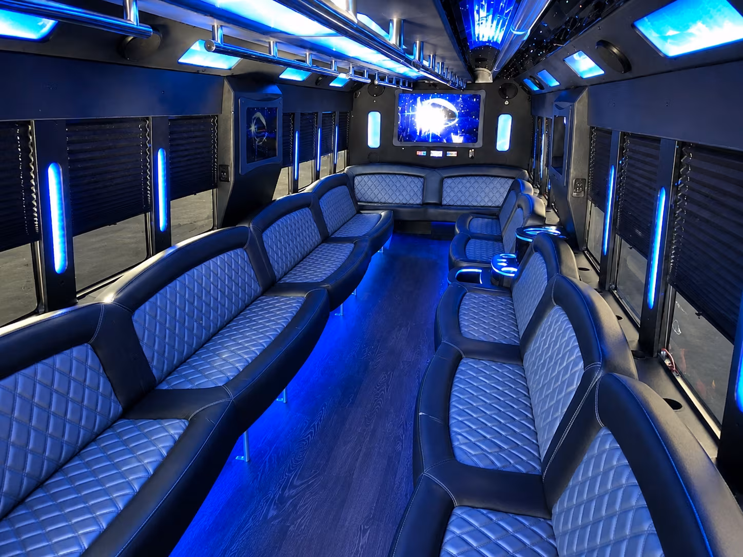 15 Passenger Party Bus Interior