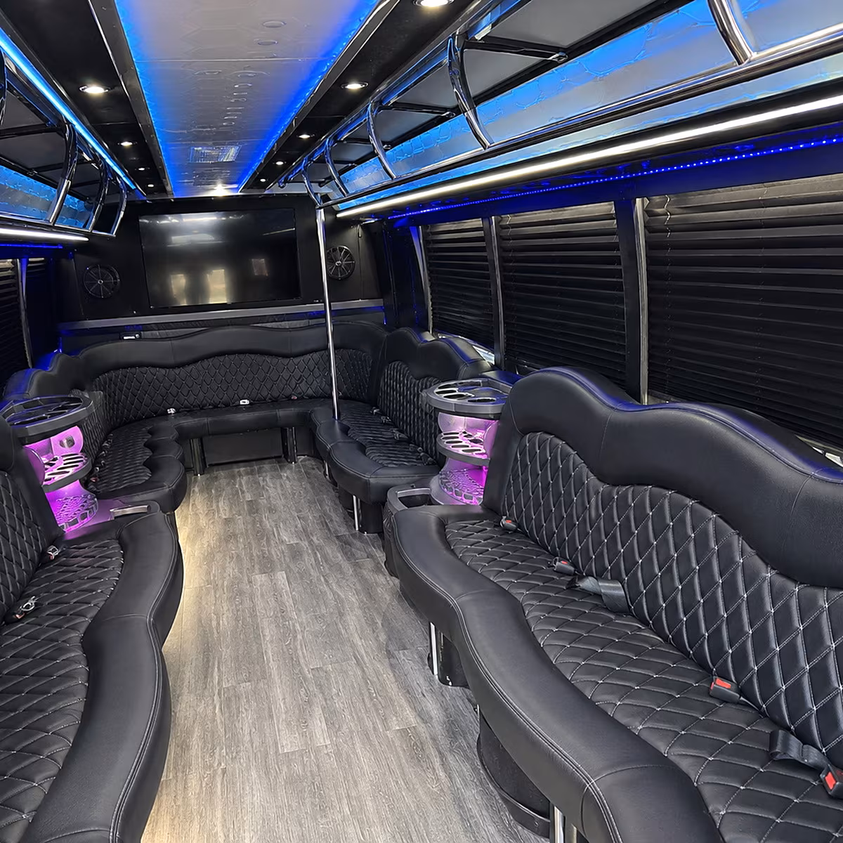 Atlanta Bachelor & Bachelorette Transportation party bus interior