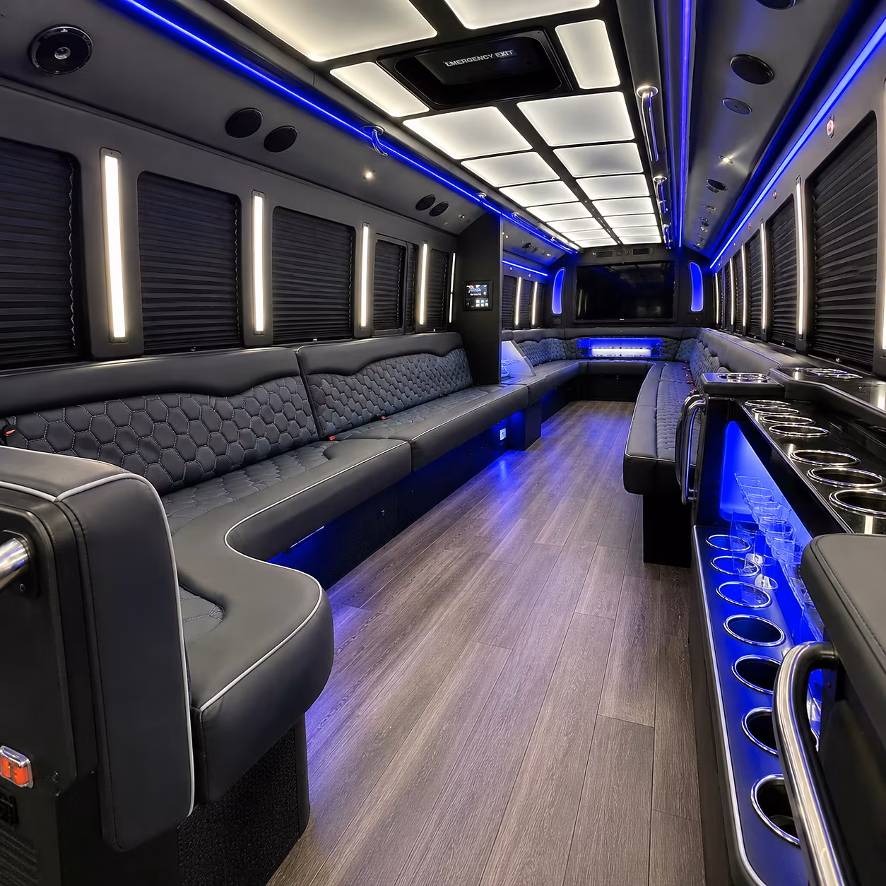 Atlanta Sporting Event Transportation party bus interior