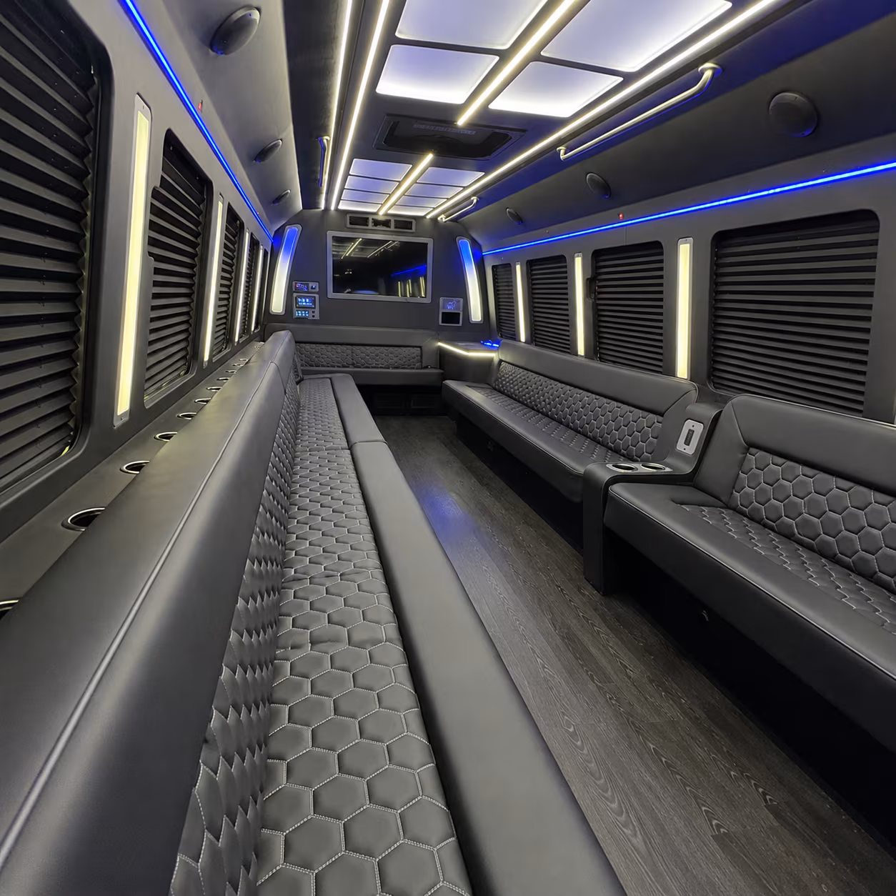 Atlanta Sporting Event Transportation party bus exterior