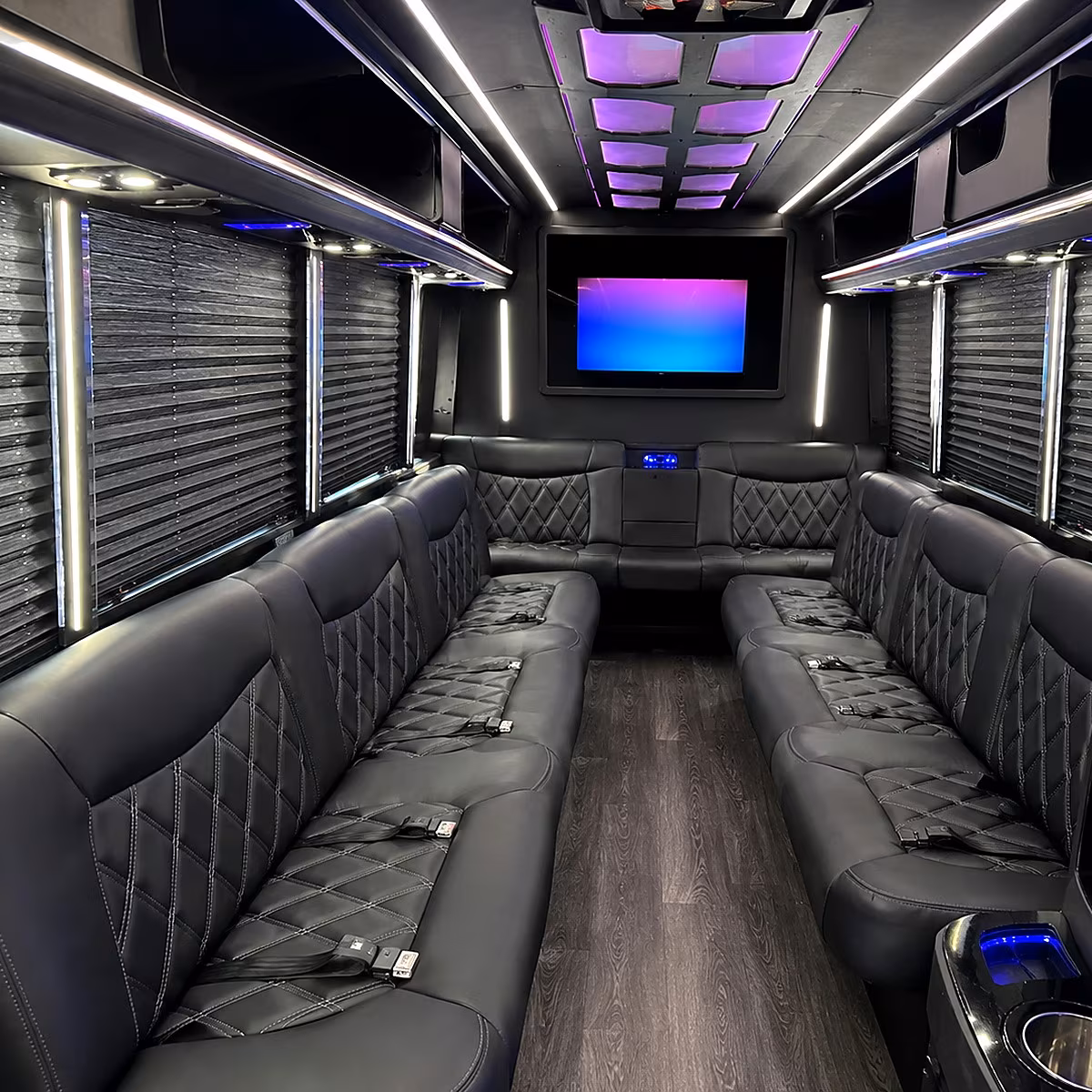 Atlanta Wedding Transportation party bus interior