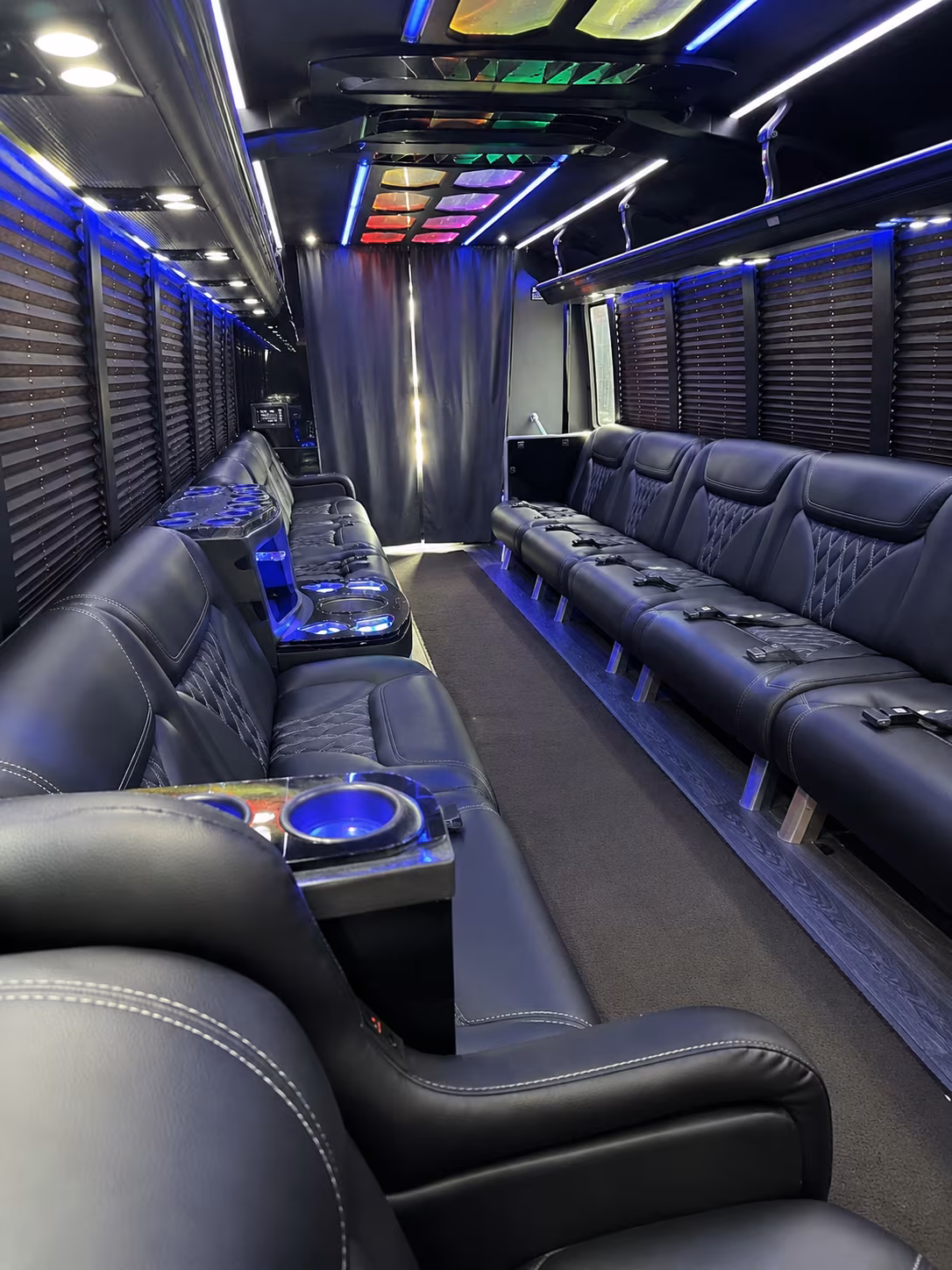 Atlanta Wedding Transportation party bus interior