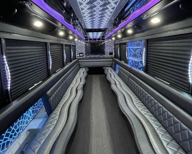 Albany 30 Passenger Party Bus White Interior