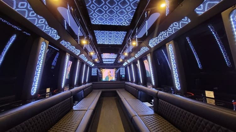 Savannah 40 Passenger Limo Bus Interior